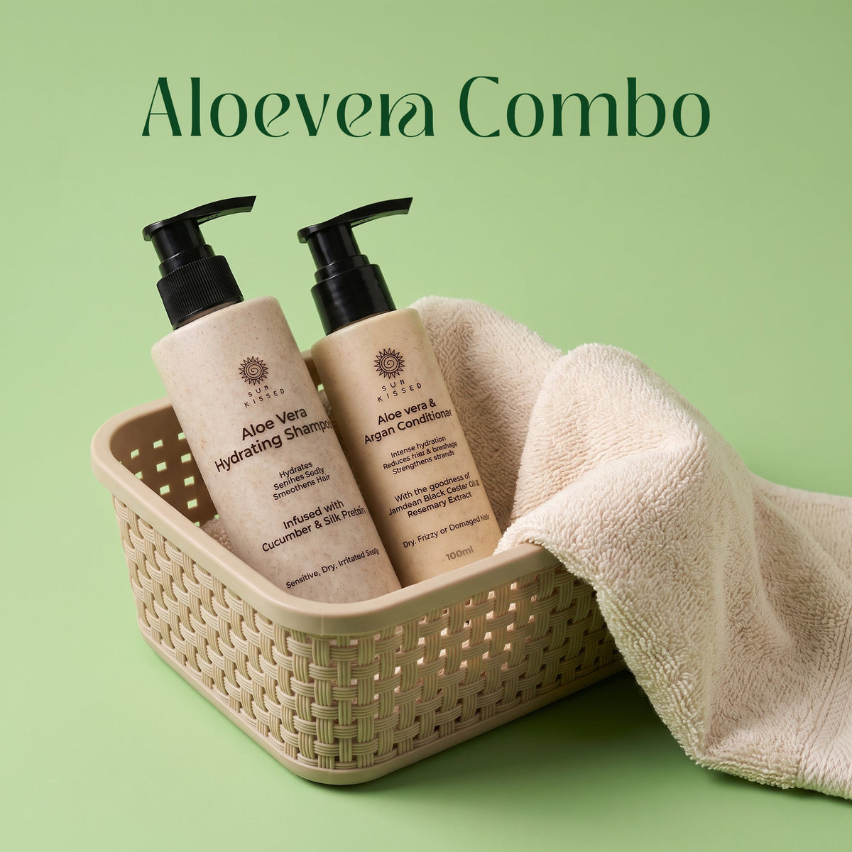 Aloe vera Combo Pack (Aloevera Hydrating Shampoo + Aloevera & Argan Hair Conditioner) - Sun Kissed Skin Care