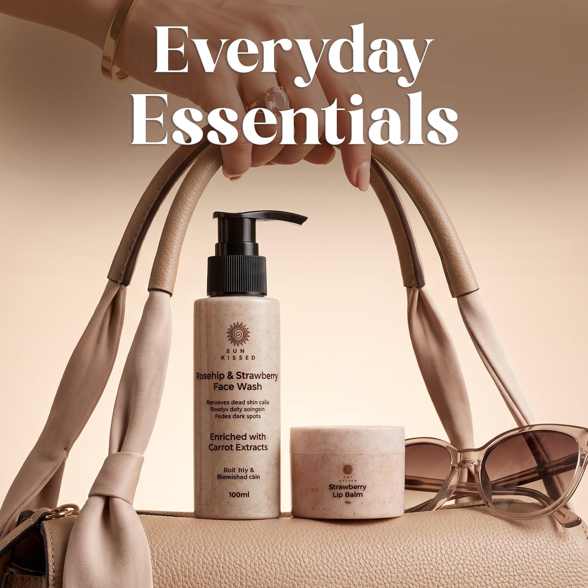 Everyday Essentials Combo | Rosehip and Strawberry Face Wash & Strawberry Lip Balm - Sun Kissed Skin Care
