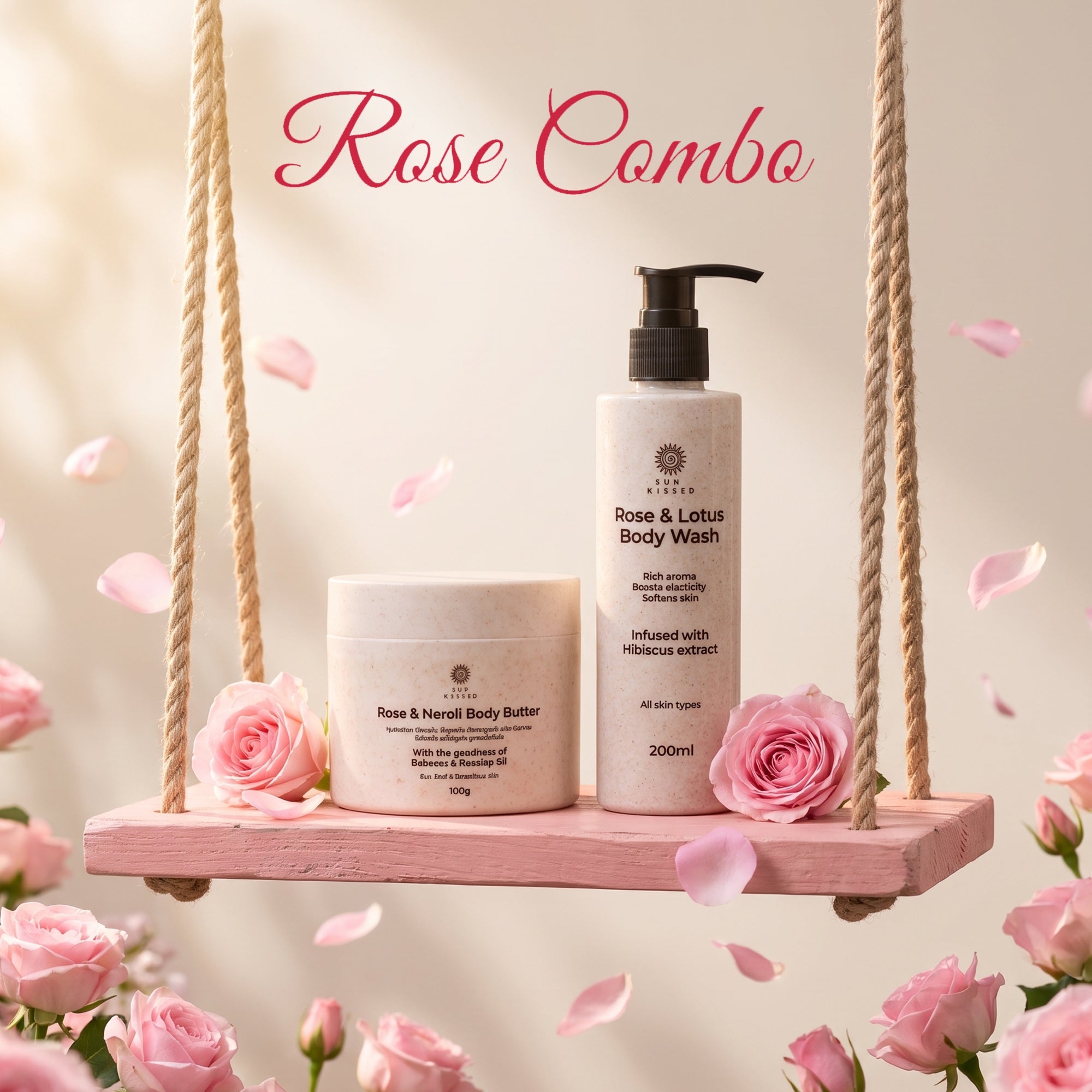 Rose Glow Combo Pack (Rose & Lotus Body Wash + Rose Neroli Body Butter) - Sun Kissed Skin Care