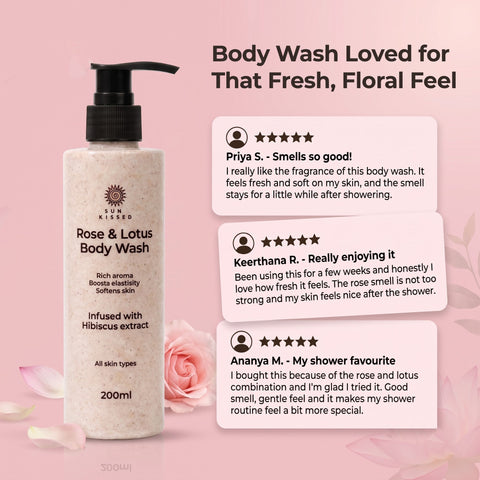 Rose & Lotus Body Wash - Sun Kissed Skin Care