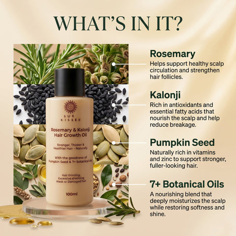 Rosemary & Kalonji Hair Growth Oil - Sun Kissed Skin Care